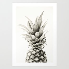 Pineapple black and white photograph Art Print