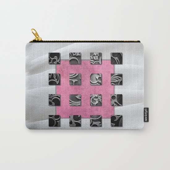 SQUARE AMBIENCE - White Satin Carry-All Pouch