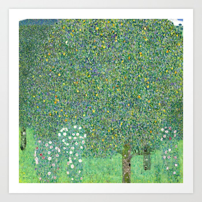 Rosebushes under the Trees by Gustav Klimt Art Print