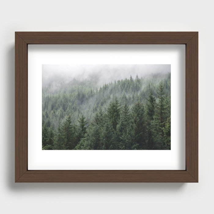 Fog Forest Recessed Framed Print