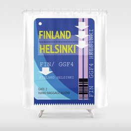 Finland Helsinki travel ticket Shower Curtain
