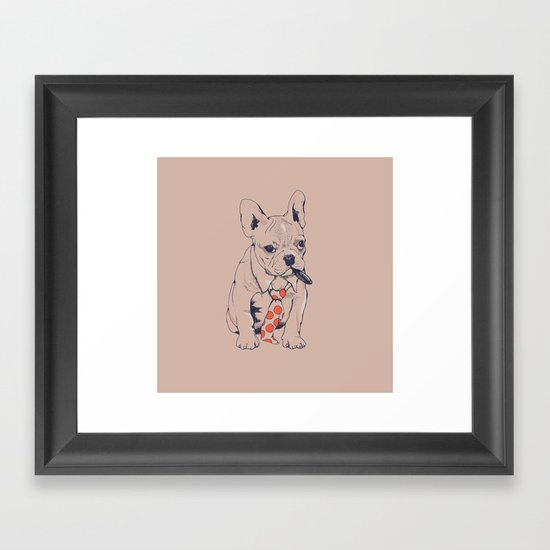 FRENCH BULLDOG BOSS Framed Art Print