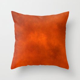 Warm Orange Watercolor Abstract Throw Pillow