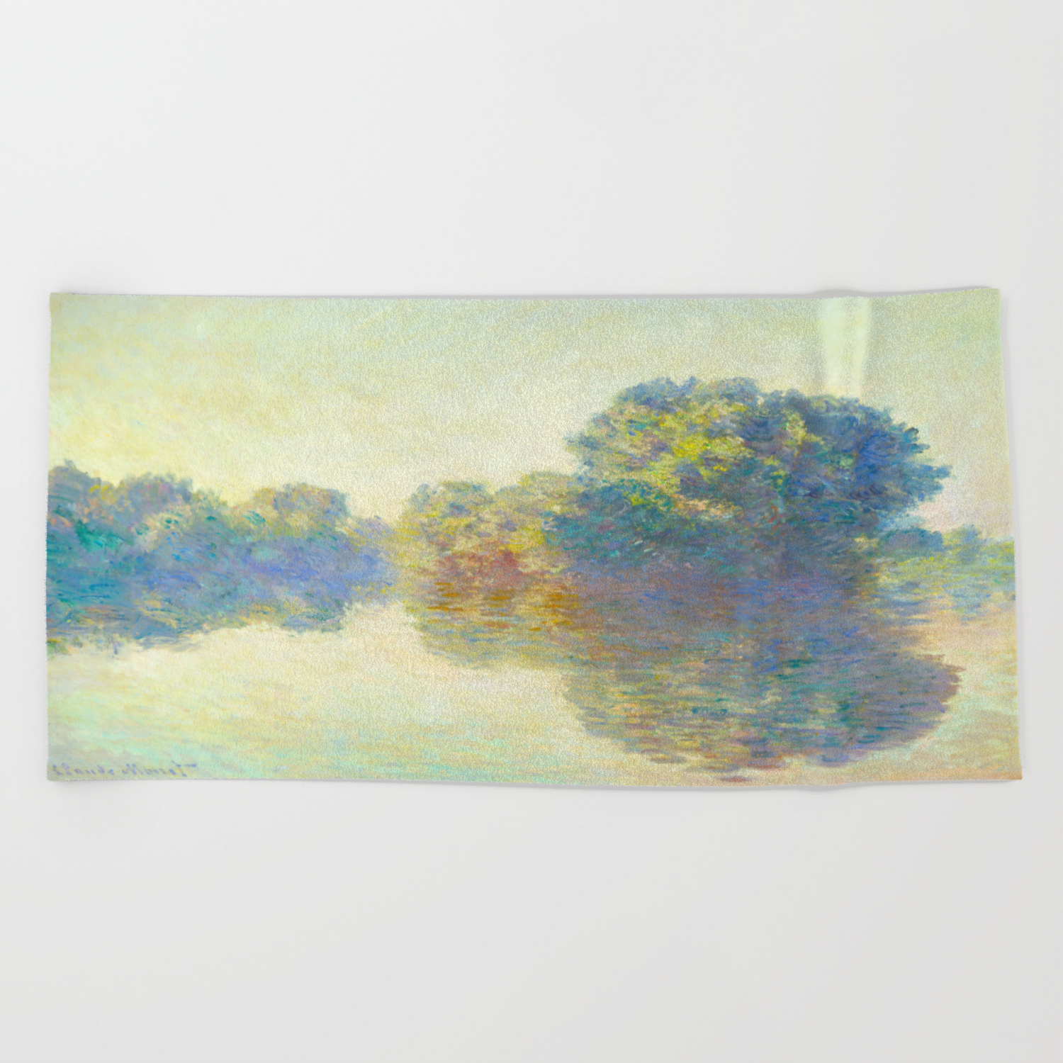 The at Giverny Claude Monet 1897 Impressionist Oil Painting Nature Trees Lake Landscape Towel by EnShape | Society6