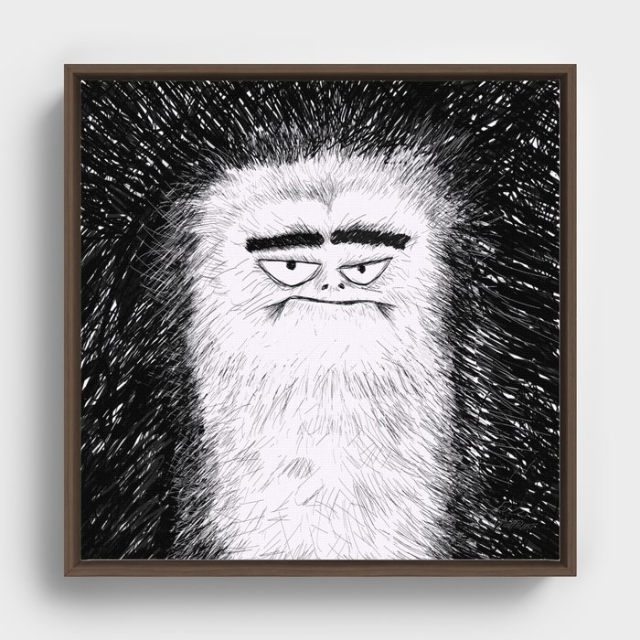 Fuzzy Framed Canvas | Drawing, Drawing, Fuzzy, Fur, Fuzz, Creature, Warm-and-fuzzy, Fussy-feeling, Inktober, Digital-draeing