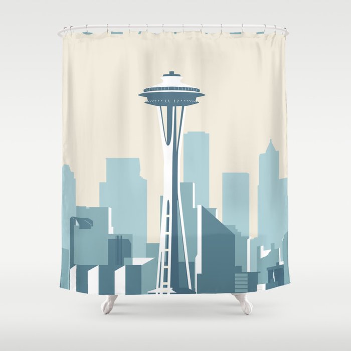 Seattle Cityscape Shower Curtain