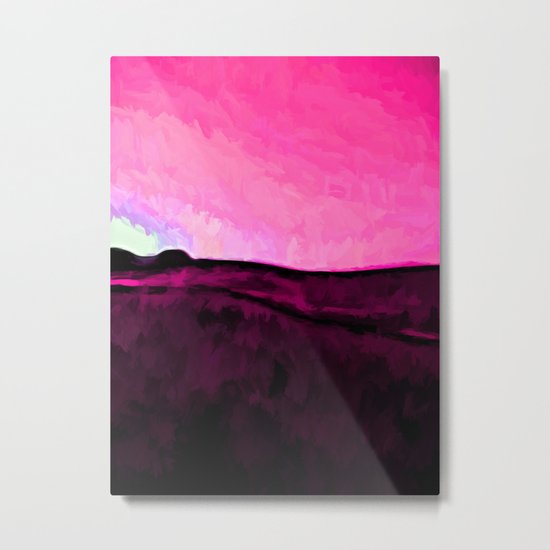 Dance of the Sea and Pink Sky Metal Print