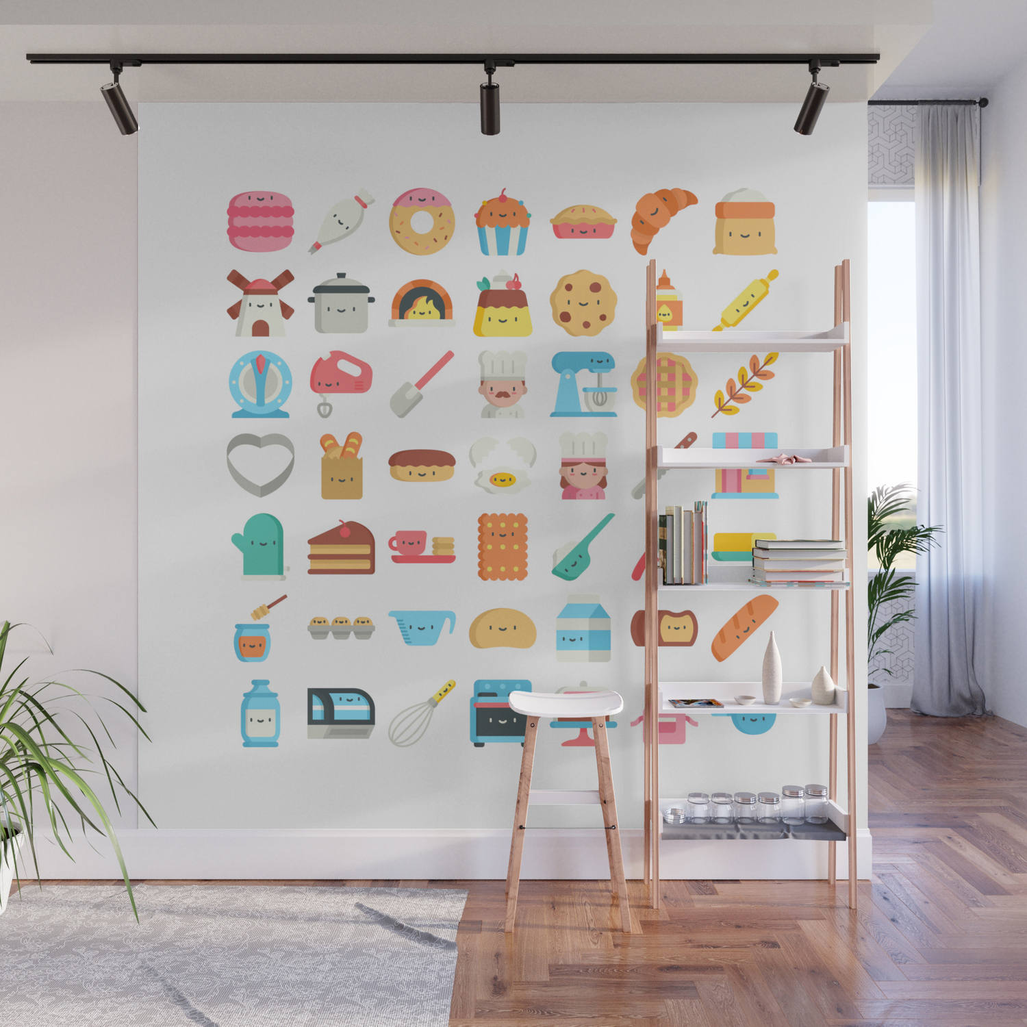 Cute Bakery Pattern Cute Chef Baker Wall Mural By Misomiso