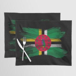 Dominica flag brush stroke, national flag Placemat
