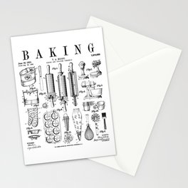 Baking Cooking Baker Pastry Chef Kitchen Vintage Patent Stationery Card