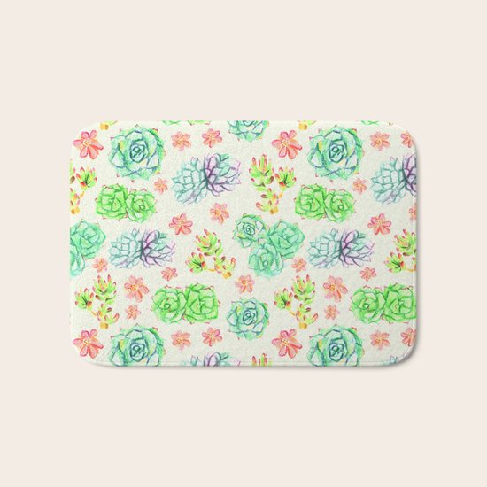 Succulents Bath Mat