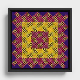 Dot Swatch Equivocated on Purple Framed Canvas