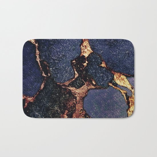 INDIGO & GOLD GEMSTONE Bath Mat