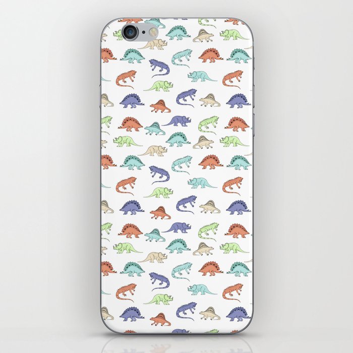 Different colourful dinosaurs iPhone Skin