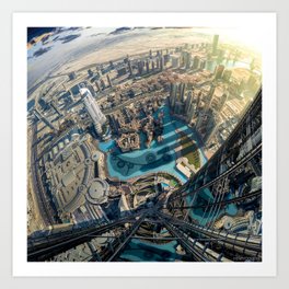 On top of the world, Burj Khalifa, Dubai, UAE Art Print