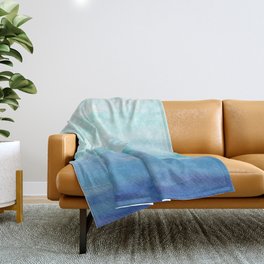 Sea Waves, Abstract Watercolor Painting Throw Blanket