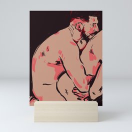 Hold you close Mini Art Print | Lgbt, Man, Beardedman, Gay, Love, Queer, Men, Digital, Gayculture, Beards 