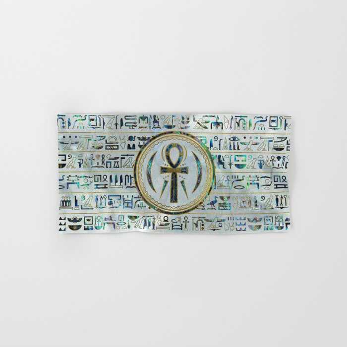 Abalone Shell Egyptian Ankh Cross symbol Hand & Bath Towel