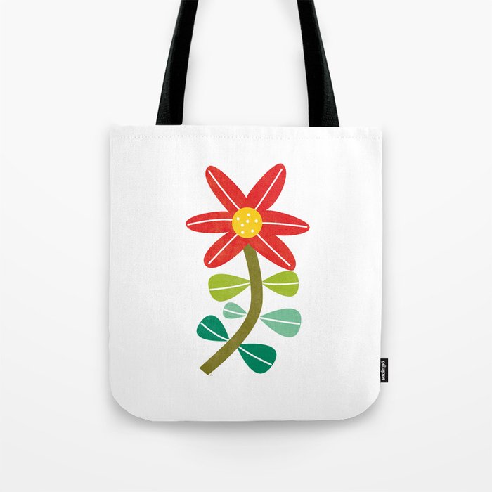 Red flower, flora stylized Tote Bag
