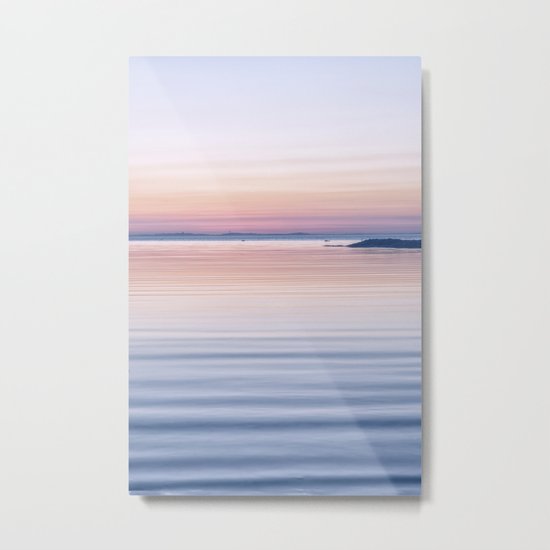 Pastel ripples sea and sky Metal Print