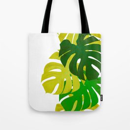 Green Monstera Leaves White Background #decor #society6 #buyart Tote Bag