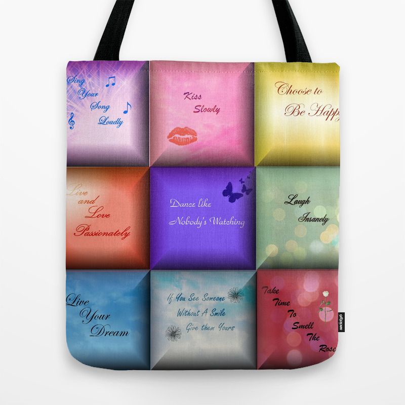 Inspirational Quotes Abstract Art Tote Bag By Artisticcreationsusa