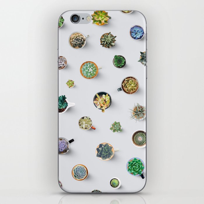 Coffee time. Cactus and succulents pattern iPhone Skin