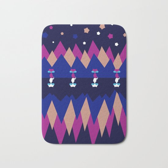 Foxes and shadows Bath Mat