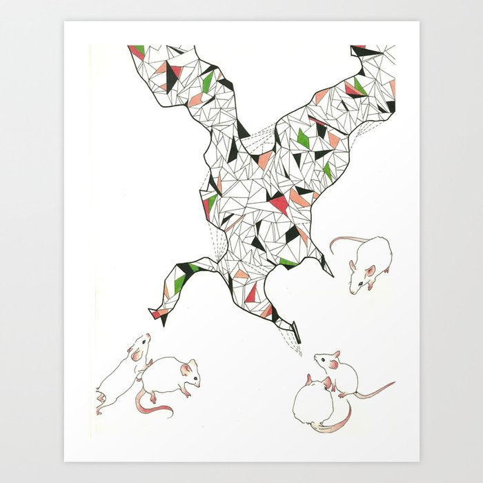 At Night the Lab Mice Bend Space and Time Art Print