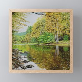 Autumn river Framed Mini Art Print