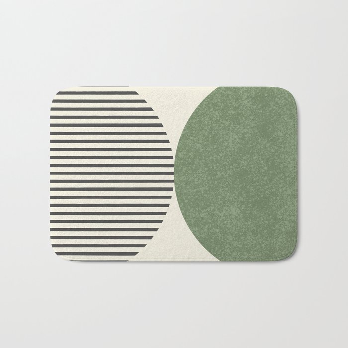Semicircle Stripes - Green Bath Mat
