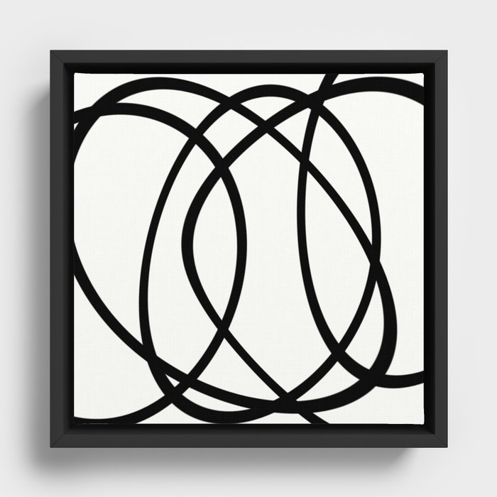 Community - Black and white abstract Framed Canvas