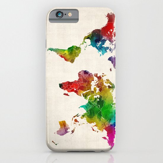 Watercolor Map of the World Map iPhone & iPod Case