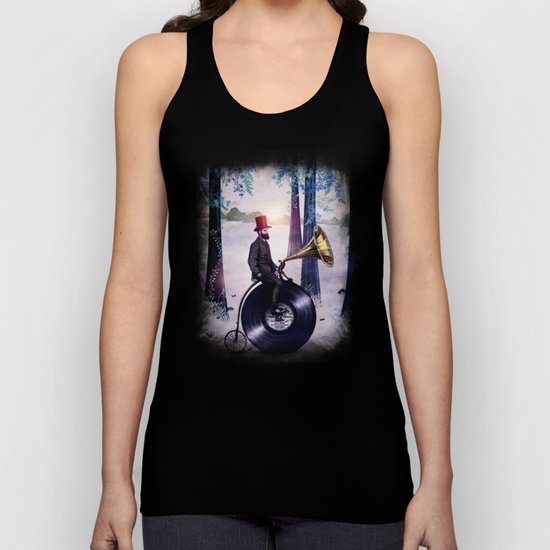 Music man in the woods by Eric Fan & Viviana González Unisex Tank Top