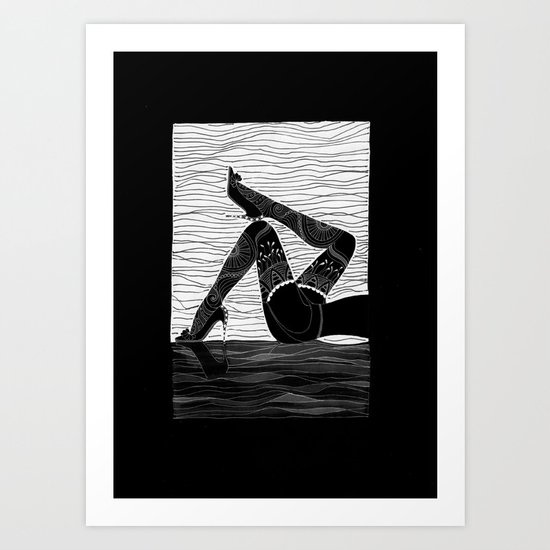 Oh la la - black & white Art Print