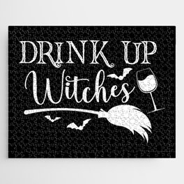 Drink Up Witches Halloween Funny Slogan Jigsaw Puzzle