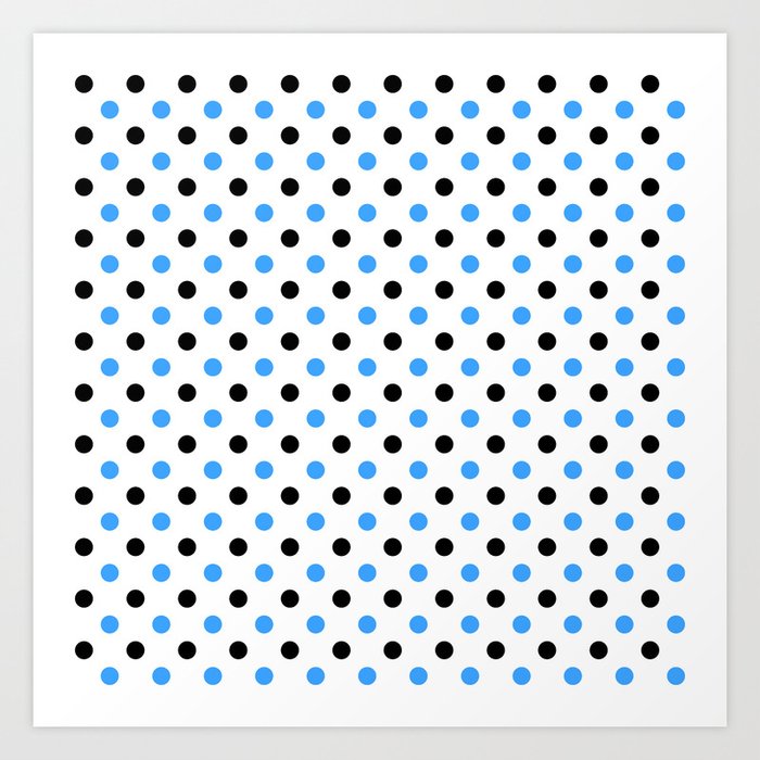 Geometric Polka Dot Pattern in Blue c.CLRPTTRN Art Print