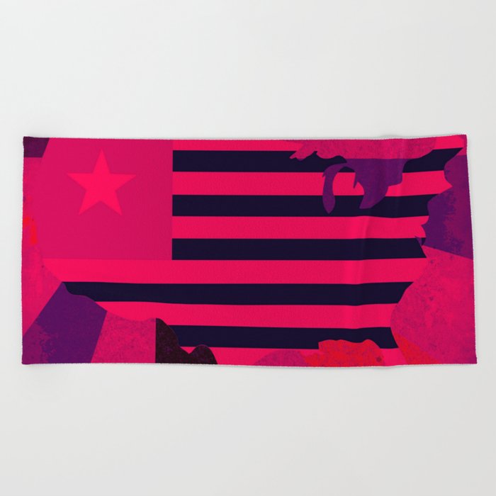 Love Stops Hate 1 Usa In Pink 2017 Beach Towel By Sw19gallery