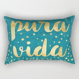 Pura Vida Gold on Teal Rectangular Pillow