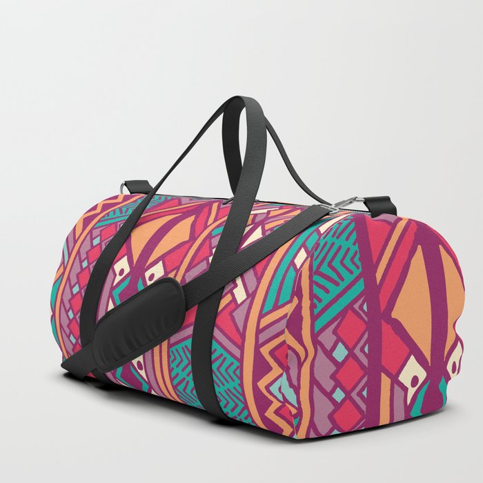 Tribal ethnic geometric pattern 001 Duffle Bag