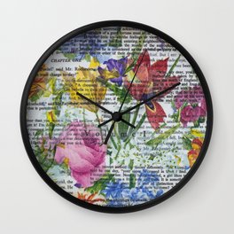Flowery Prose Wall Clock