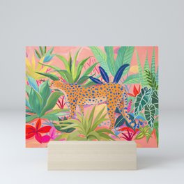 Leopard in Succulent Garden Mini Art Print