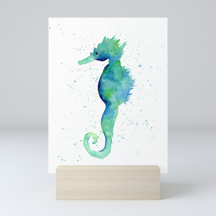 Watercolor Seahorse Mini Art Print