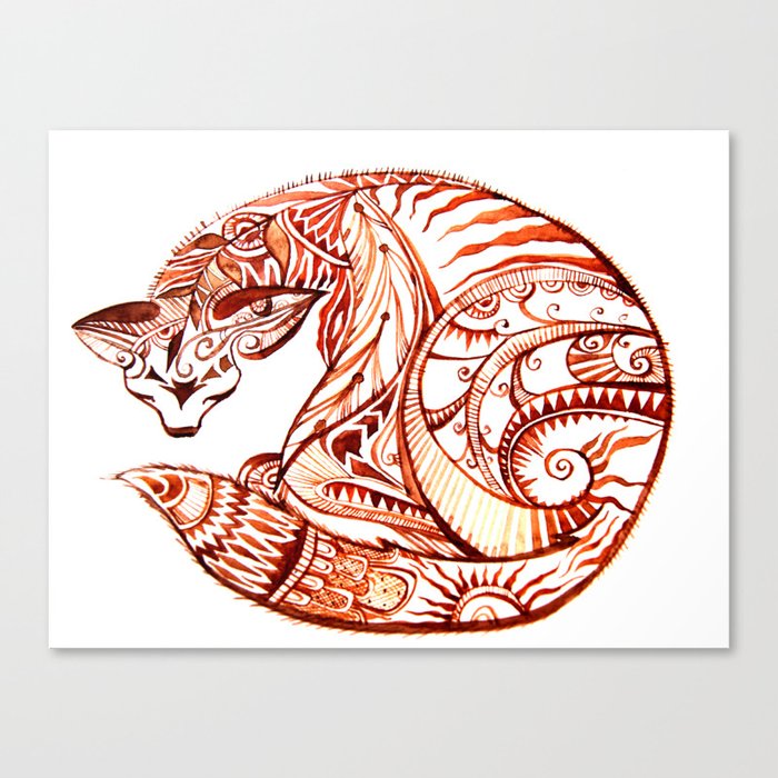 tribal cat Canvas Print