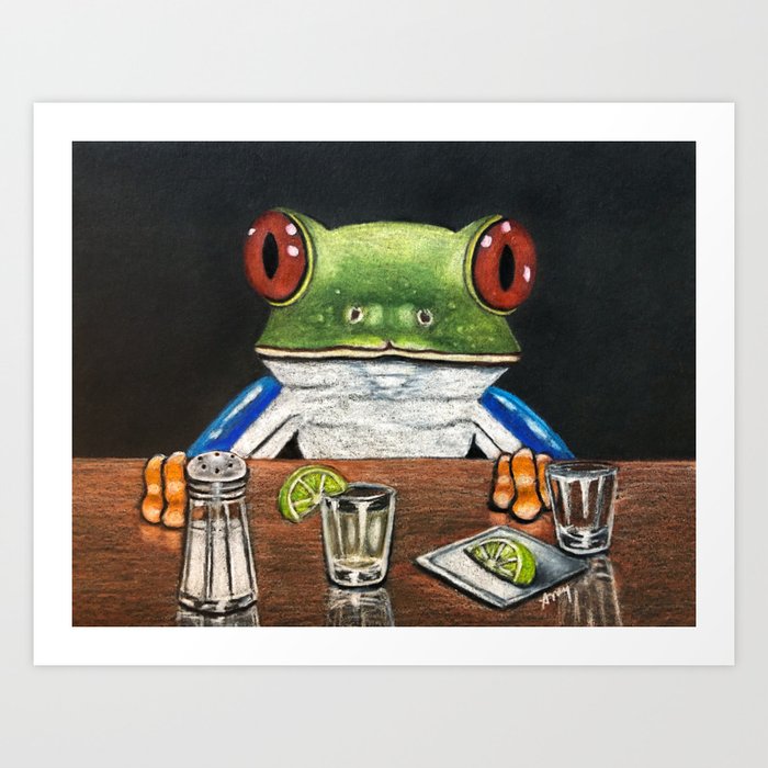 "Tequila Frog" - Frogs After Five collection Art Print