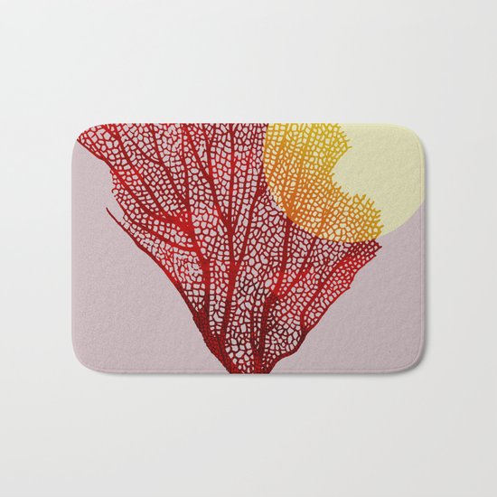 coral sunshine Bath Mat