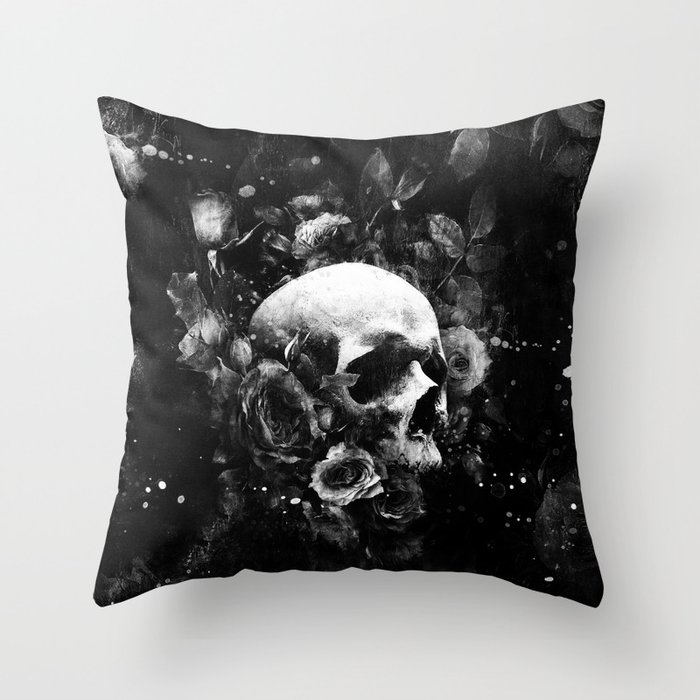 Skull throw pillow top