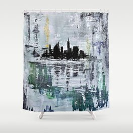 Silvered City Shower Curtain