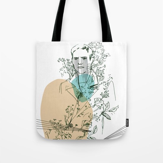 Man with flowers Tote Bag