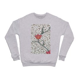 William Morris Pink Tulip Floral Pattern Crewneck Sweatshirt